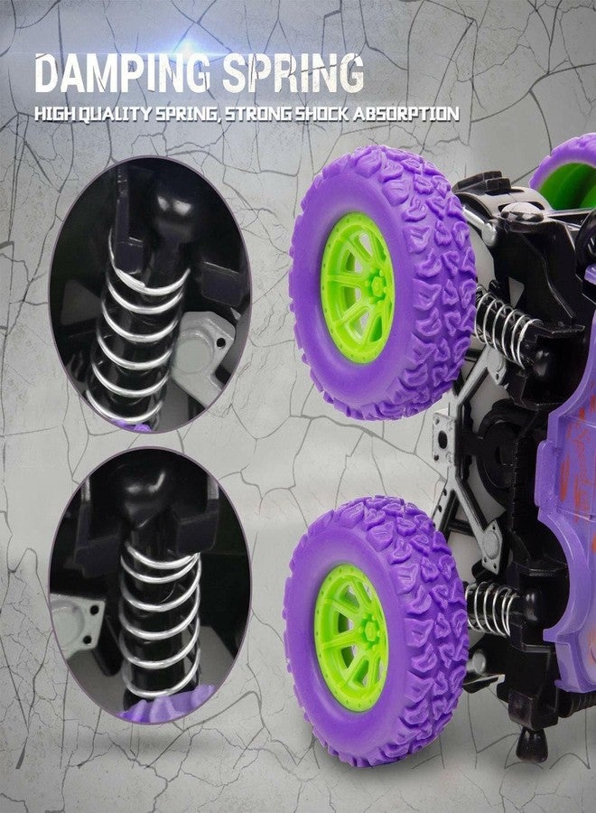 Hda Group 4 Pack 4WD Monster Truck Cars,Push and Go Toy Trucks Friction Powered Cars 4 Wheel Drive Vehicles for Toddlers Children Boys Girls Kids Gift-4PCS Toy for Girls & Boys (Multicolor) - Image 3